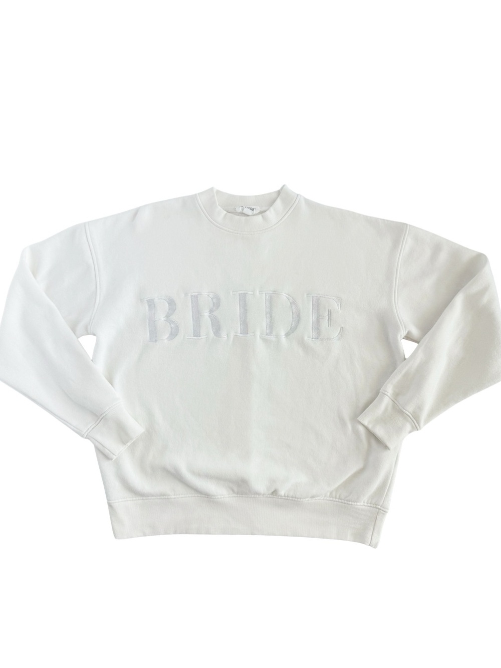 Six Stories Bride White Embroidered Sweatshirt Jogger Set Womens M Bridal Lounge - Picture 10 of 15